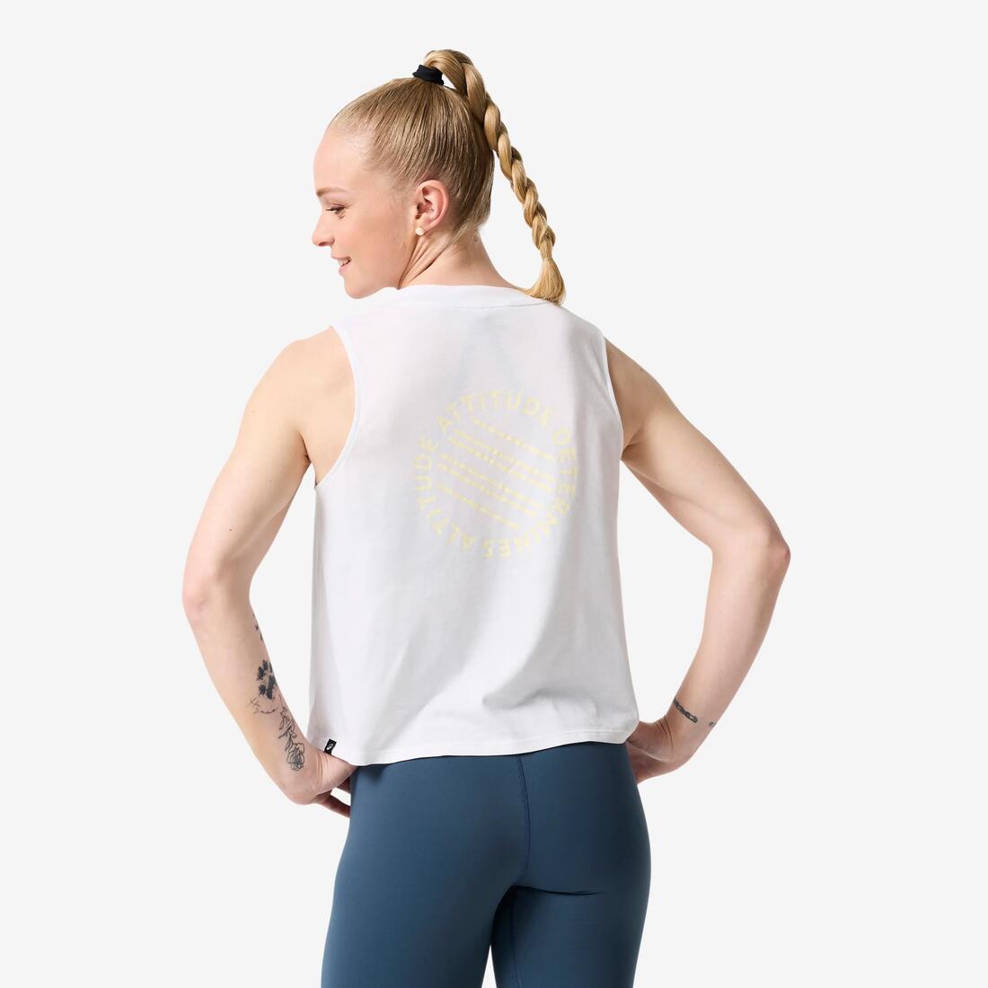 Débardeur de crosstraining léger femme, blanc