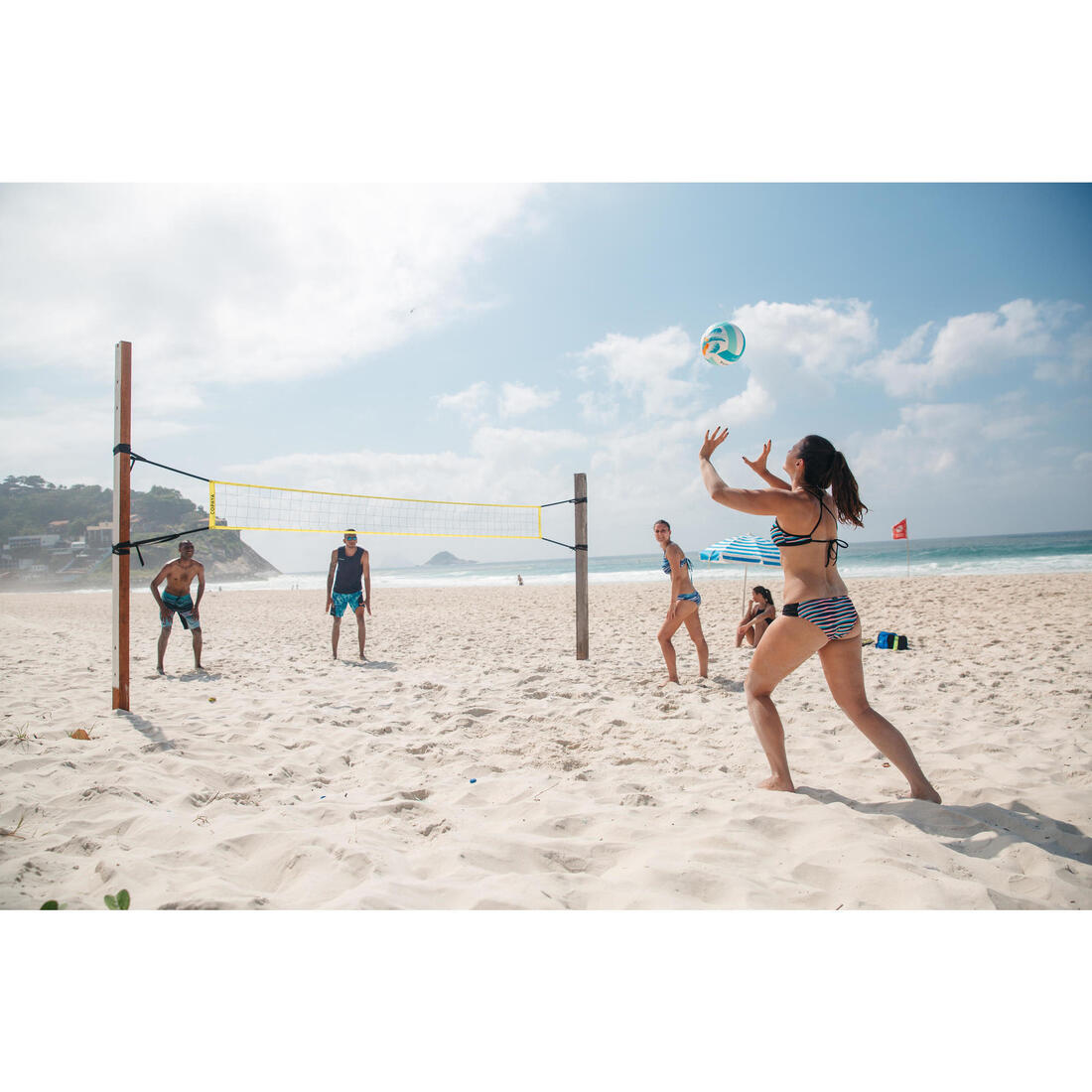 Filet de beach-volley BV100 jaune