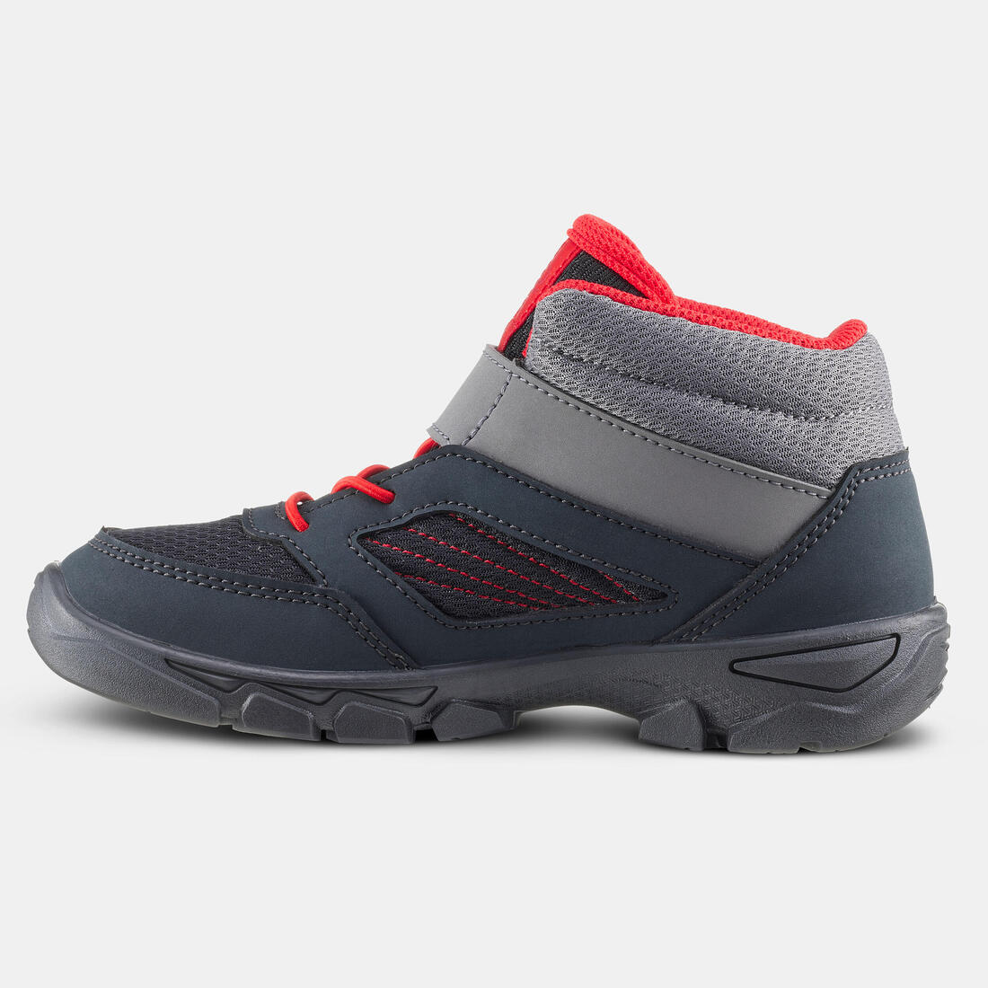 Chaussures de randonnée mid à scratch 24 au 34 enfant, NH100 gris