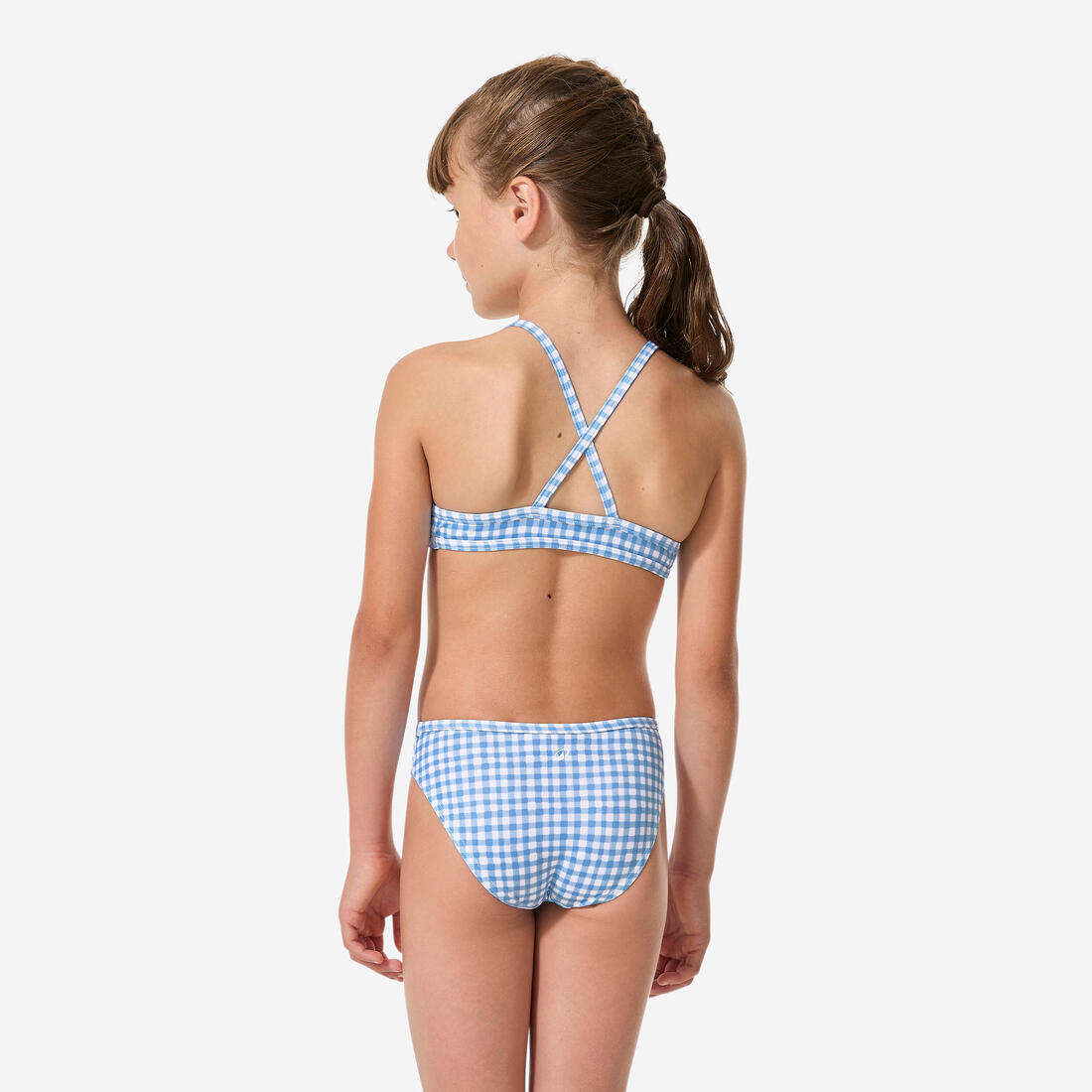 Maillot 2 pièces fleuri surf bretelles croisées fille