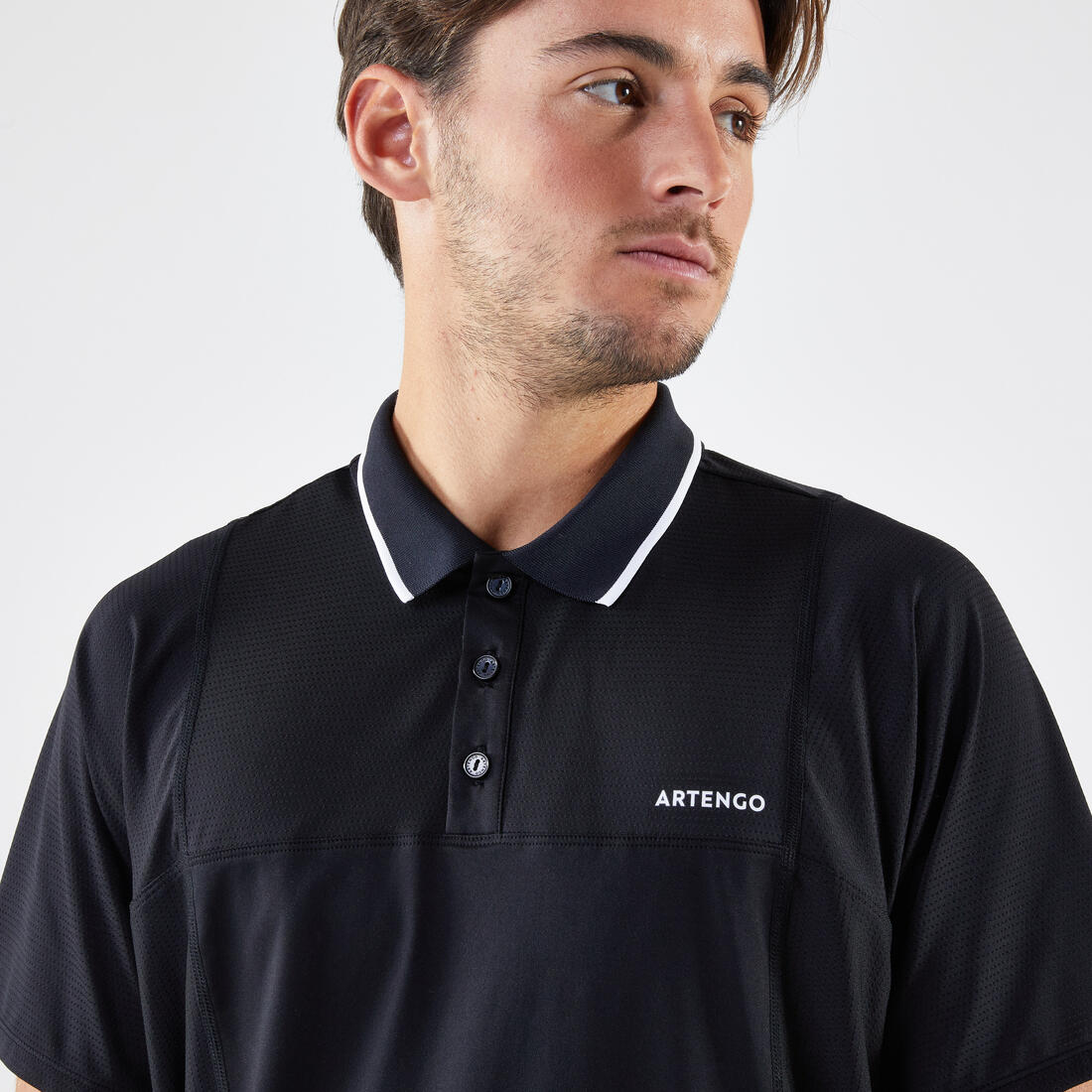 Polo tennis manches courtes Homme - Artengo DRY Marine