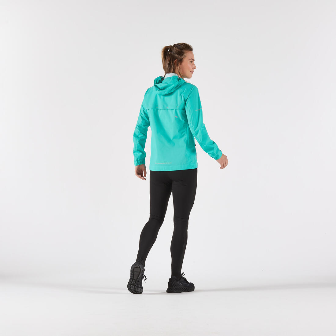 Veste running imperméable Femme, Kiprun Run Rain 900 gris foncé