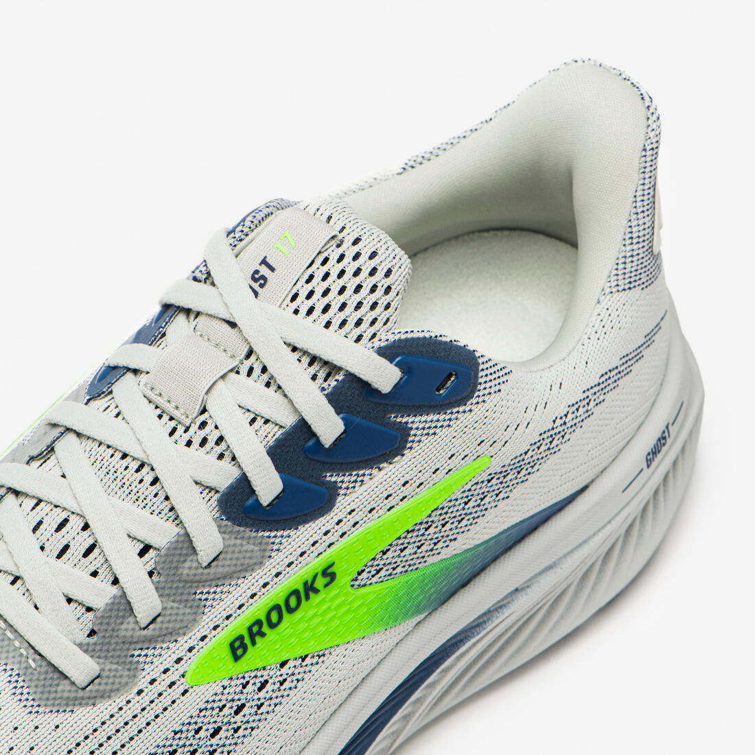 Chaussure de running Homme, Brooks Ghost 17 gris et vert