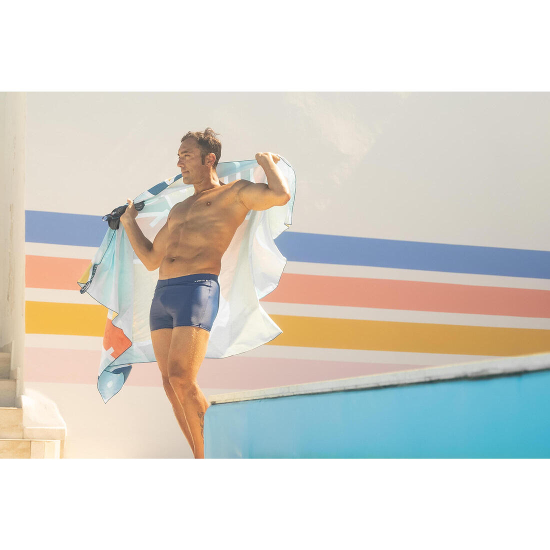 Serviette de bain microfibre imprimé taille xl 110 x 175 cm