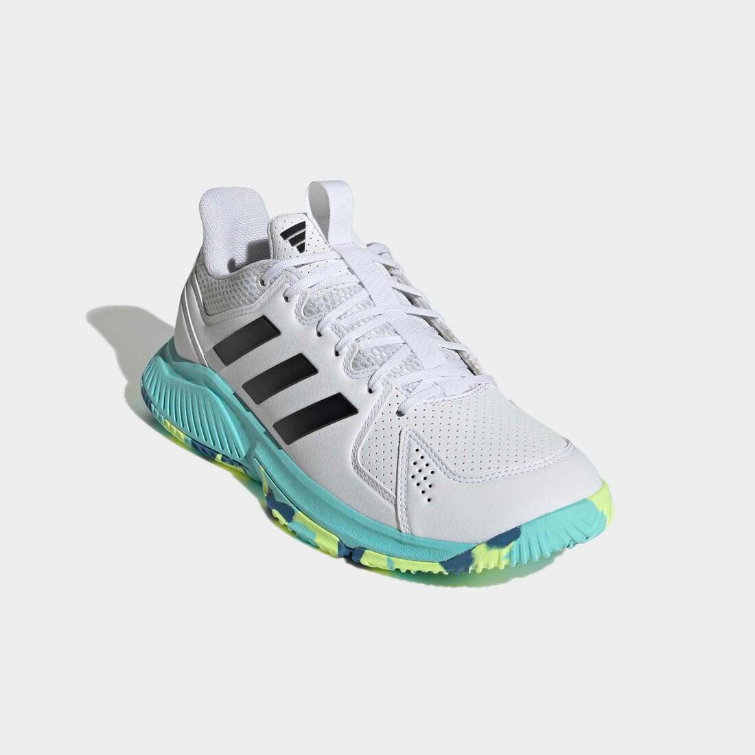 Chaussuresde handball Adulte - adidas Court Flight blanc/jaune/bleu