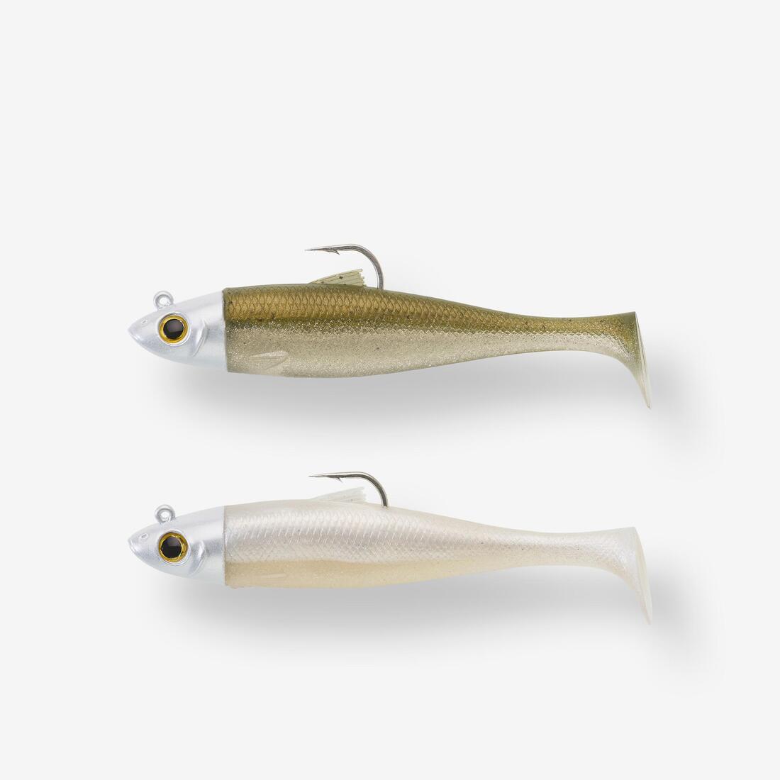 COMBO leurres souples Shad OSARDA 100 Bleu/Vert pailleté
