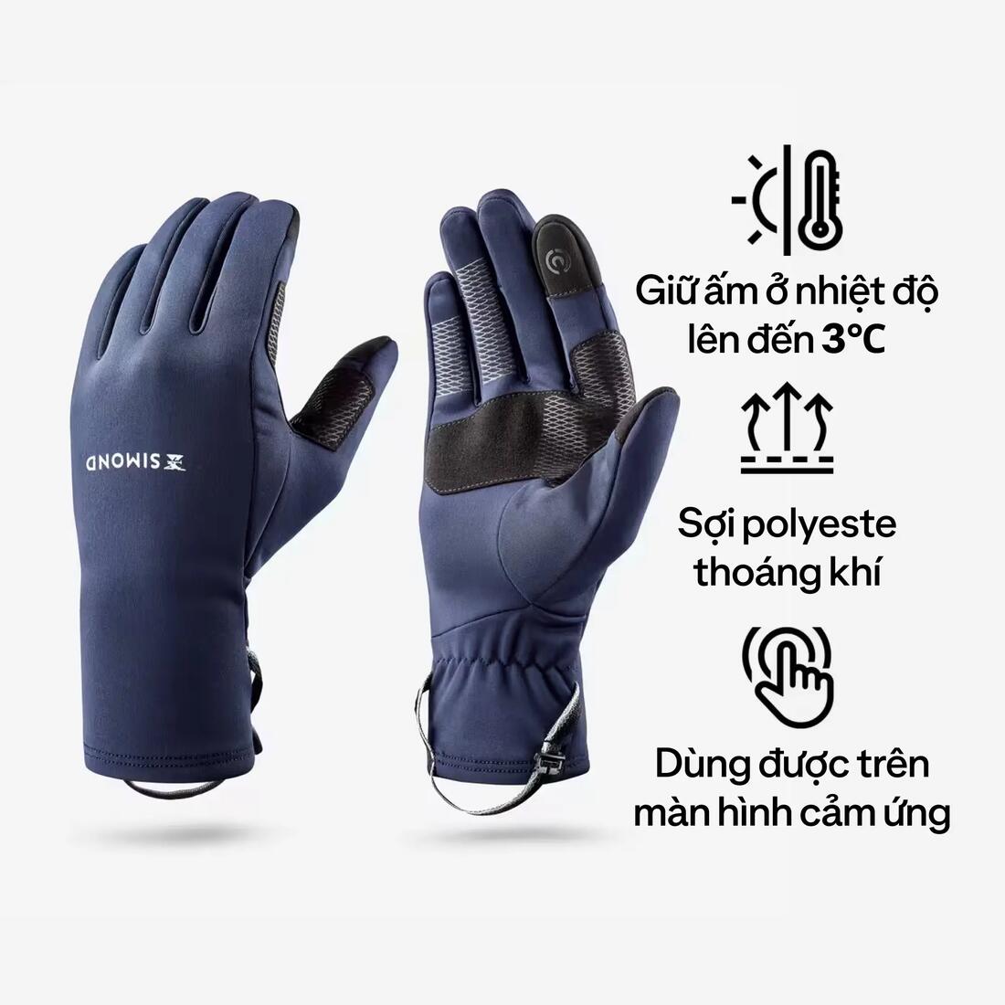 Gants tactiles et stretch de trekking adultes, MT500