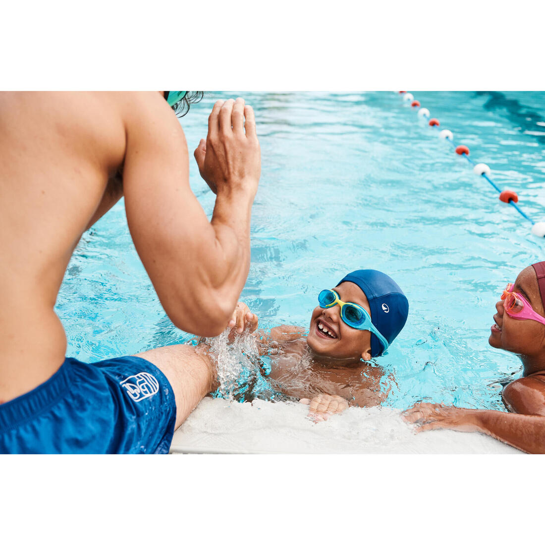 Kit de natation Garçon : maillot de bain, lunettes, bonnet, sac - 100 Bleu