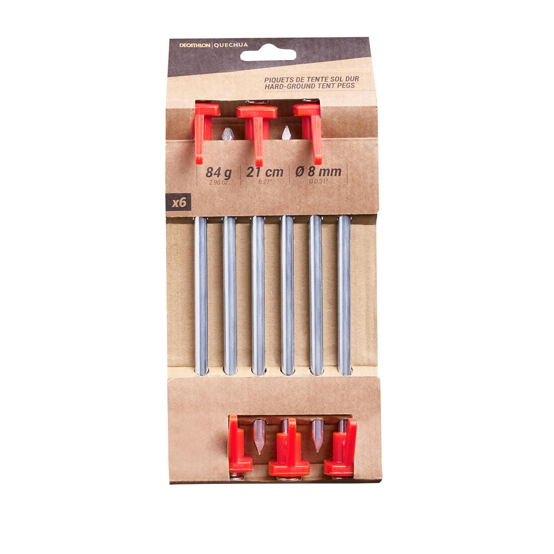 6 PIQUETS DE TENTE - SOLS DURS