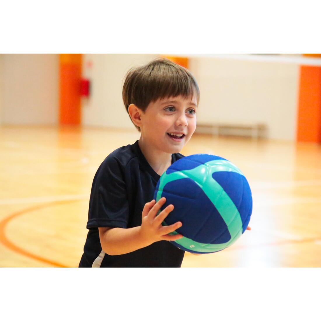 Ballon de Volleyball V100 Soft 180 - 200 g pour les 4 à 5 Ans - Bleu