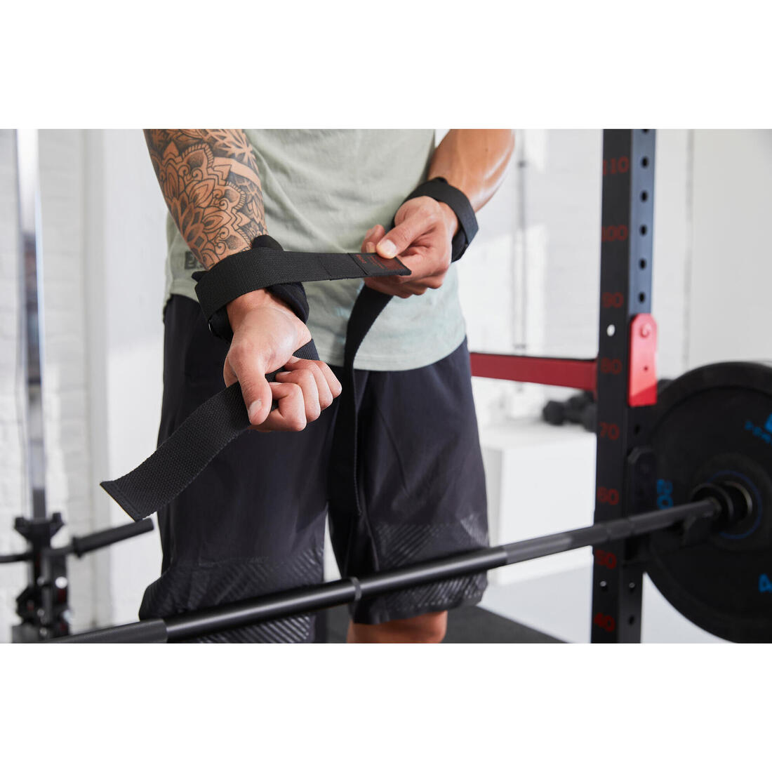 Sangle de tirage musculation avec confort poignet - noir