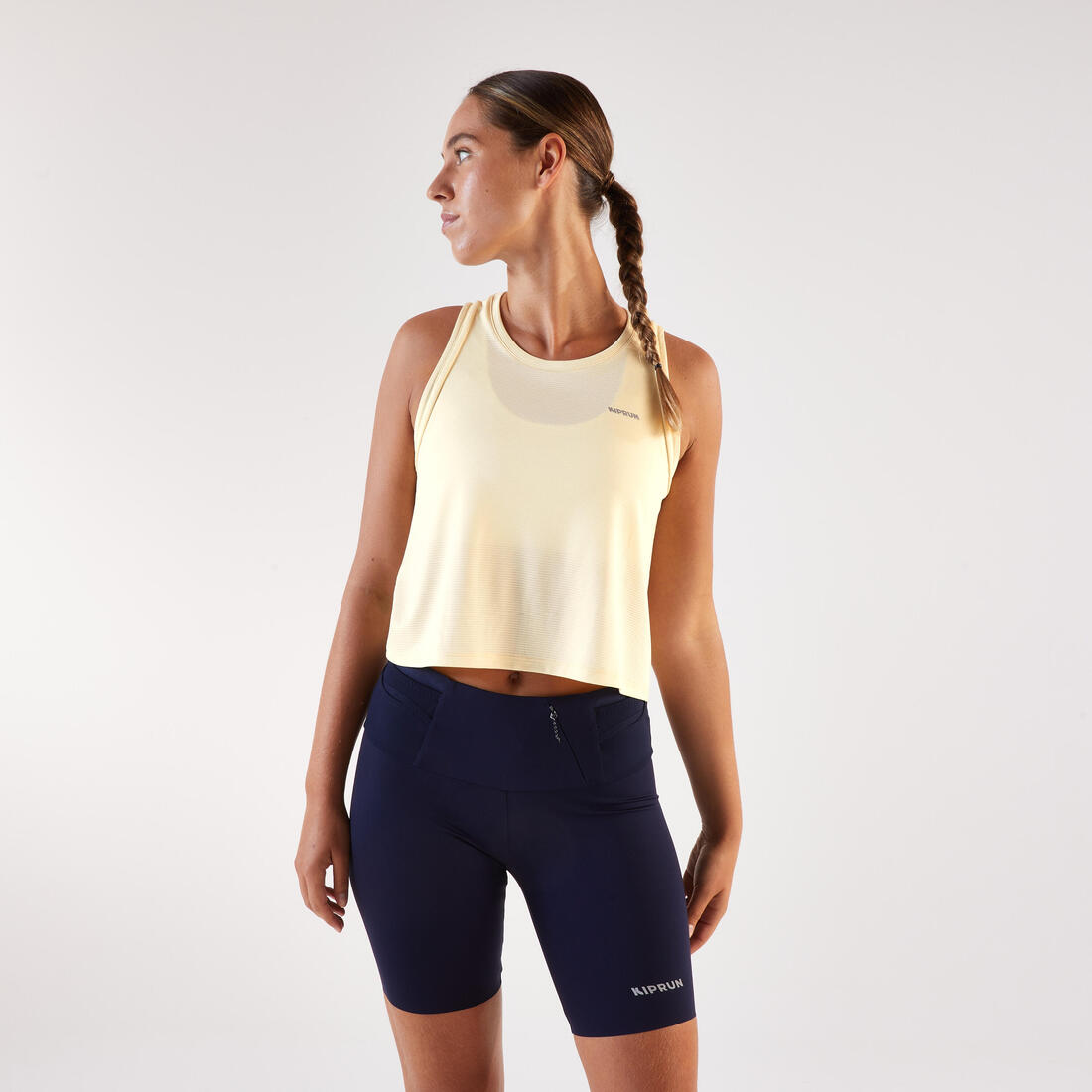 Débardeur court de running respirant femme - kiprun run 500 dry