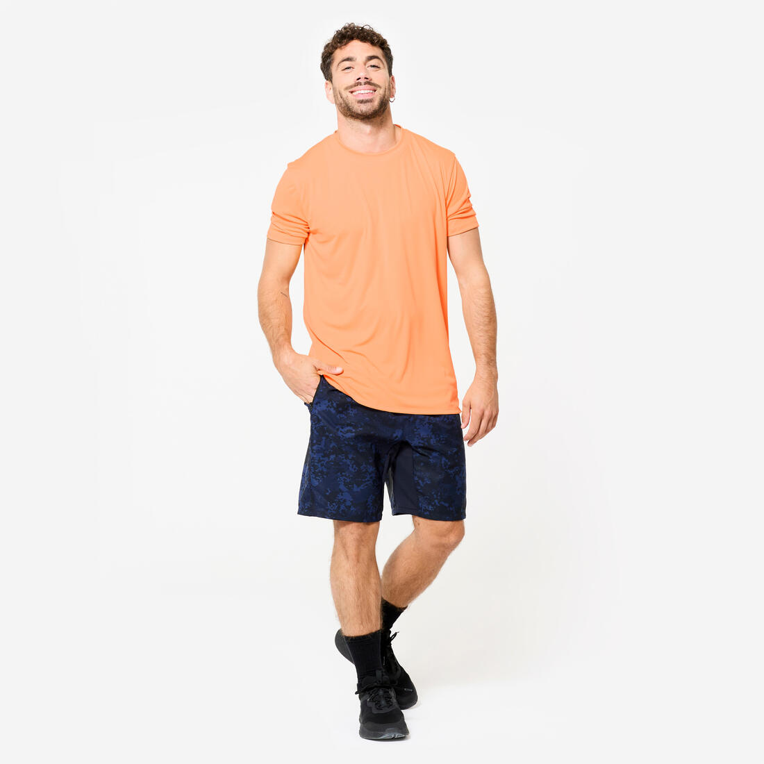 T-shirt de fitness manches courtes respirant col rond homme