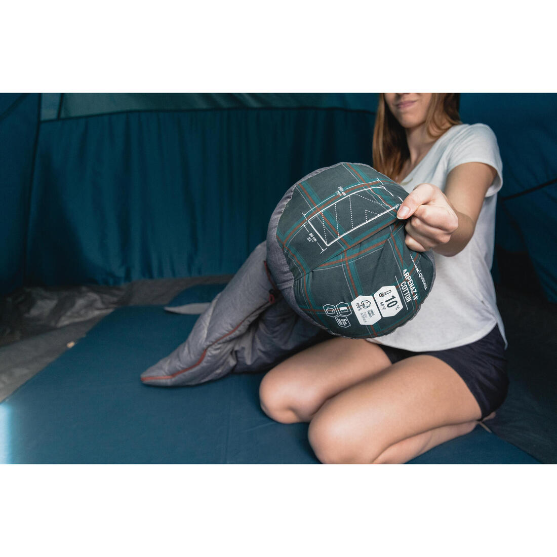 SAC DE COUCHAGE EN COTON POUR LE CAMPING - ARPENAZ 10° COTON