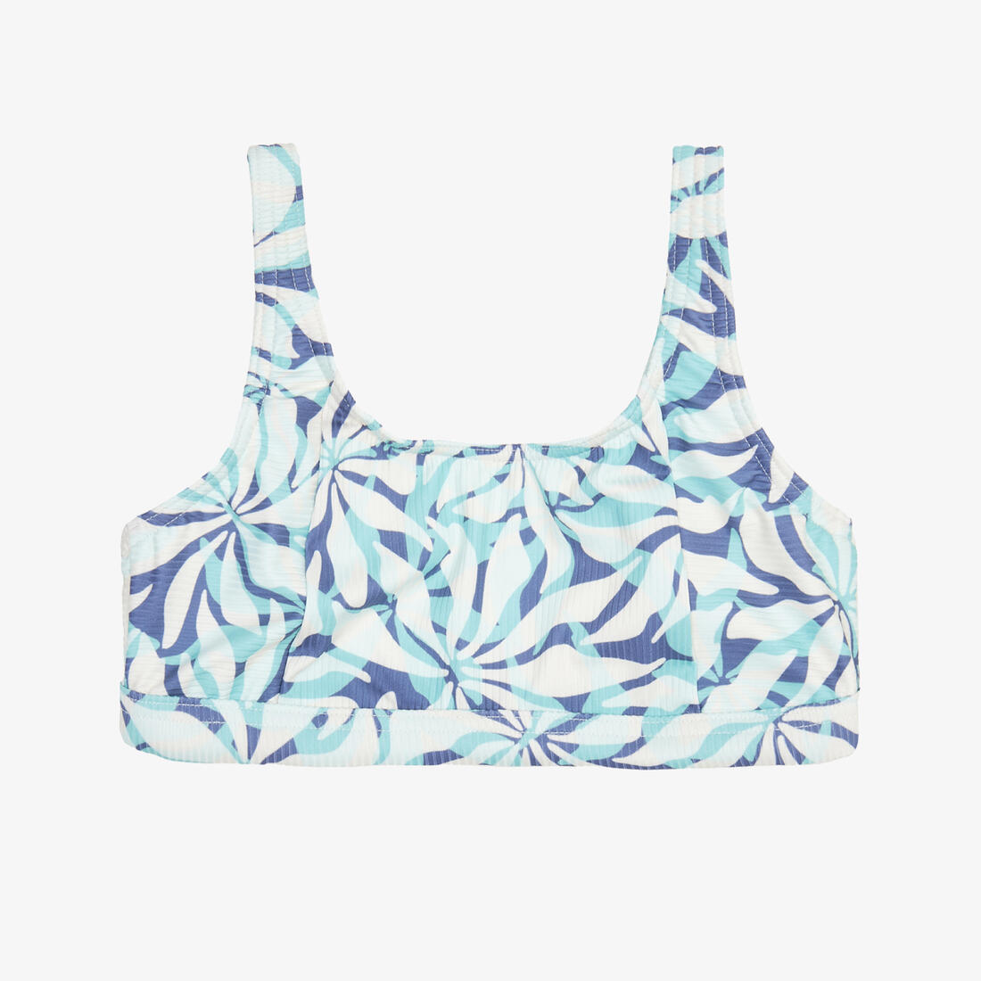 Haut de maillot de bain brassière fleuri réglable Fille - 500 Nora