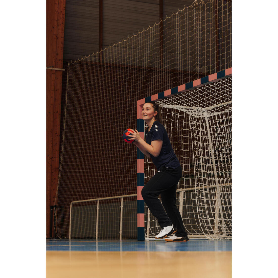 Ballon de handball taille 2, HB 100 Easygrip bleu orange