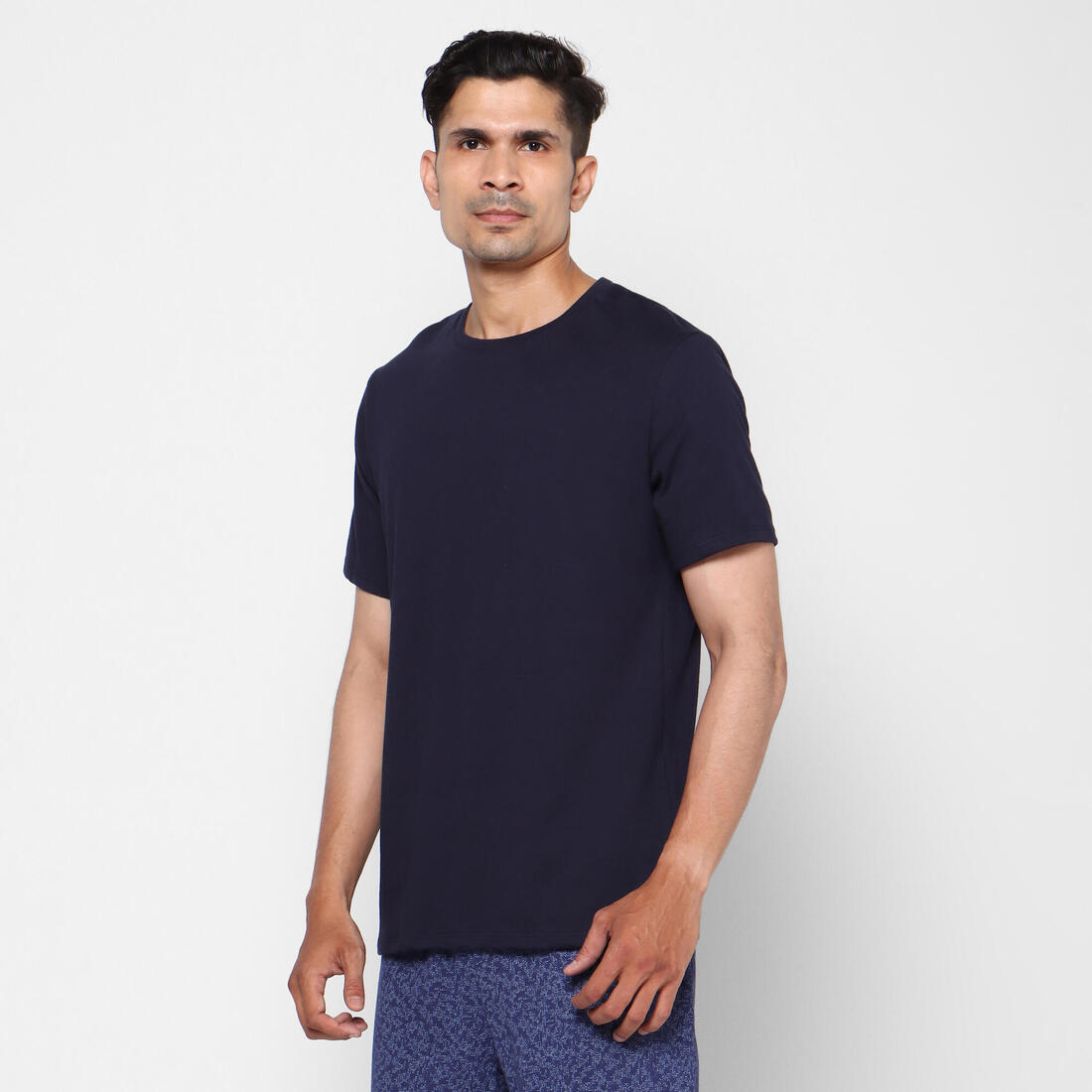 T-shirt fitness manches courtes coton extensible col rond homme rouge grenat