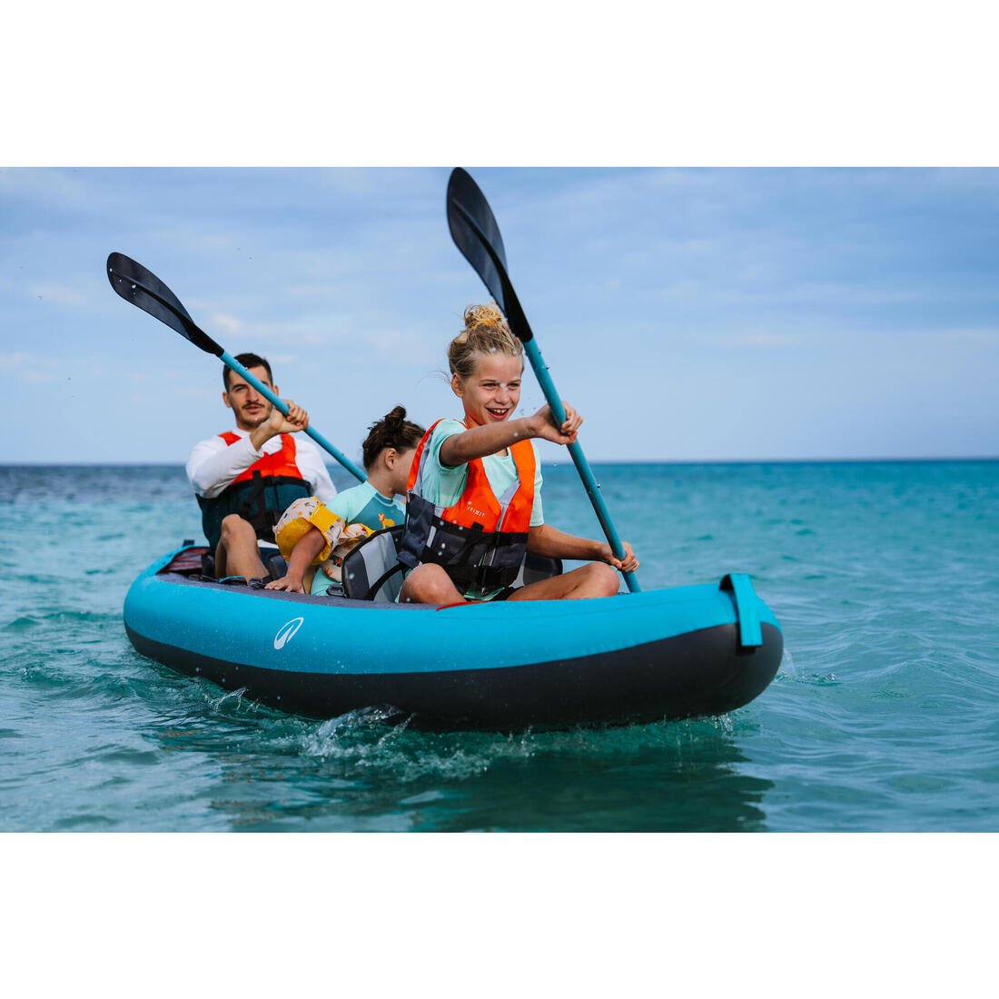Pagaie de kayak 4P 215 cm - 100 Bleu