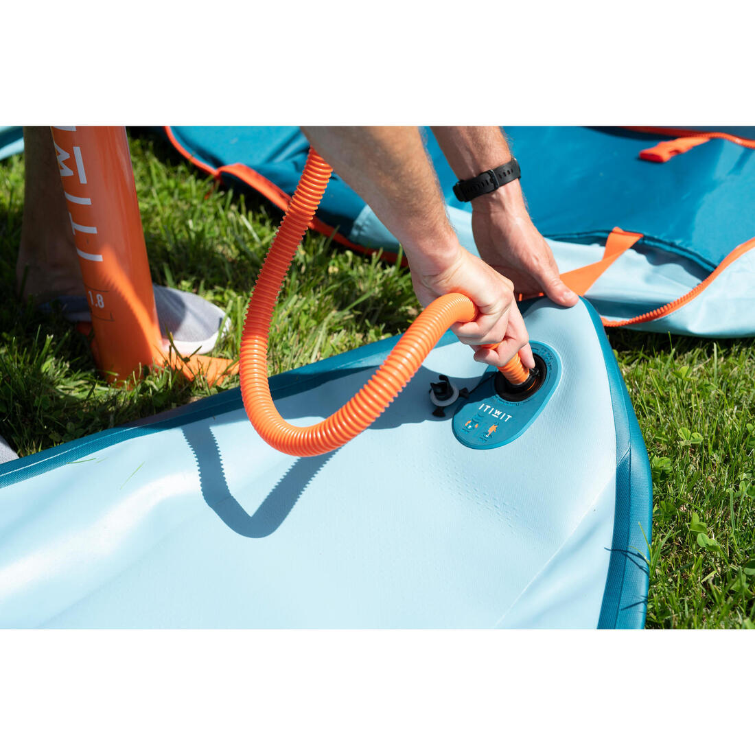 POMPE A MAIN STAND UP PADDLE HAUTE PRESSION 20 PSI DOUBLE ACTION ORANGE
