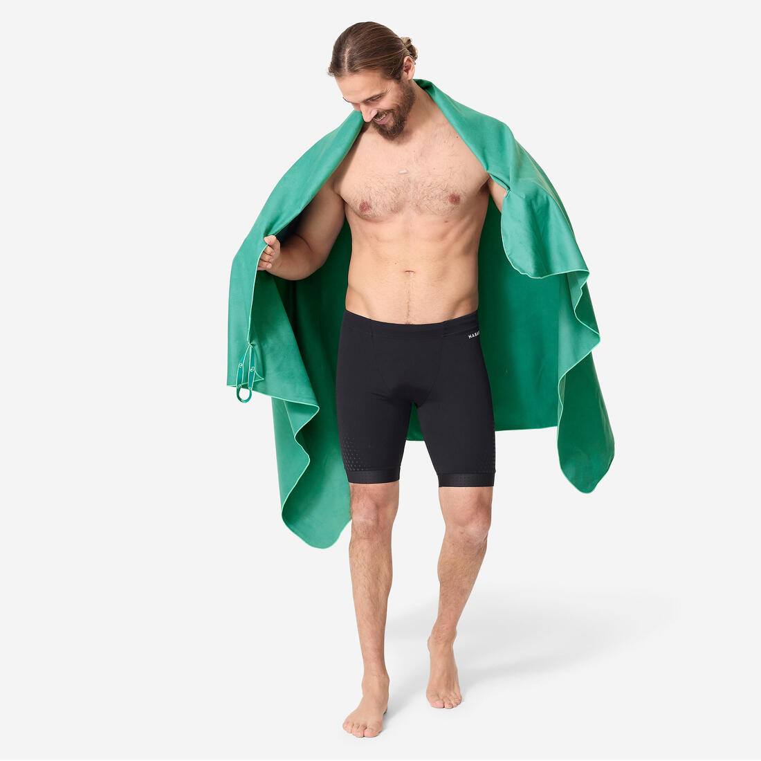 Serviette de bain microfibre ultra compacte taille XL 110 x 175 cm, vert sapin