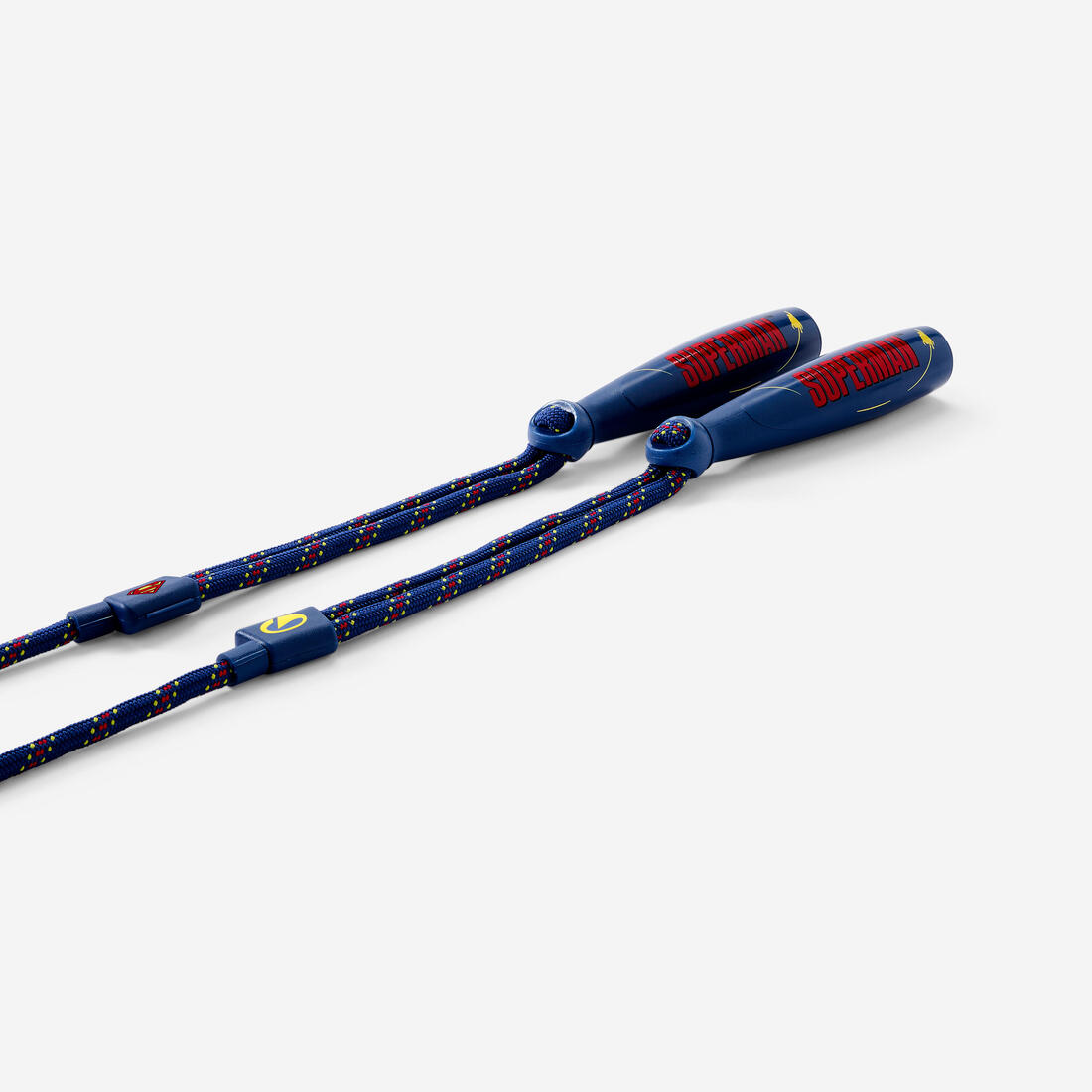 Corde à sauter réglable Superman pour enfant, bleu rouge et