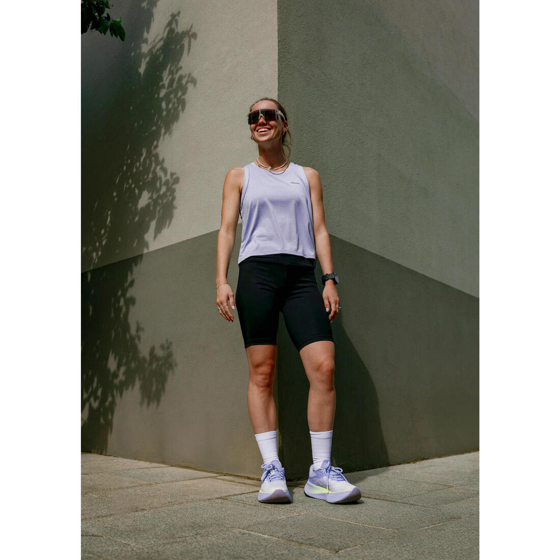 Débardeur court de running respirant femme - kiprun run 500 dry