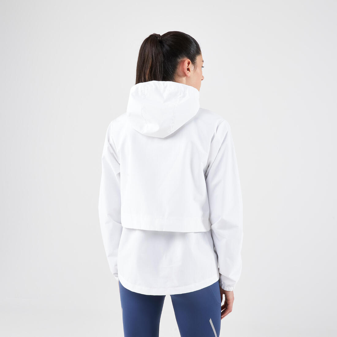 Veste imperméable de running femme - kiprun run 100 rain blanche