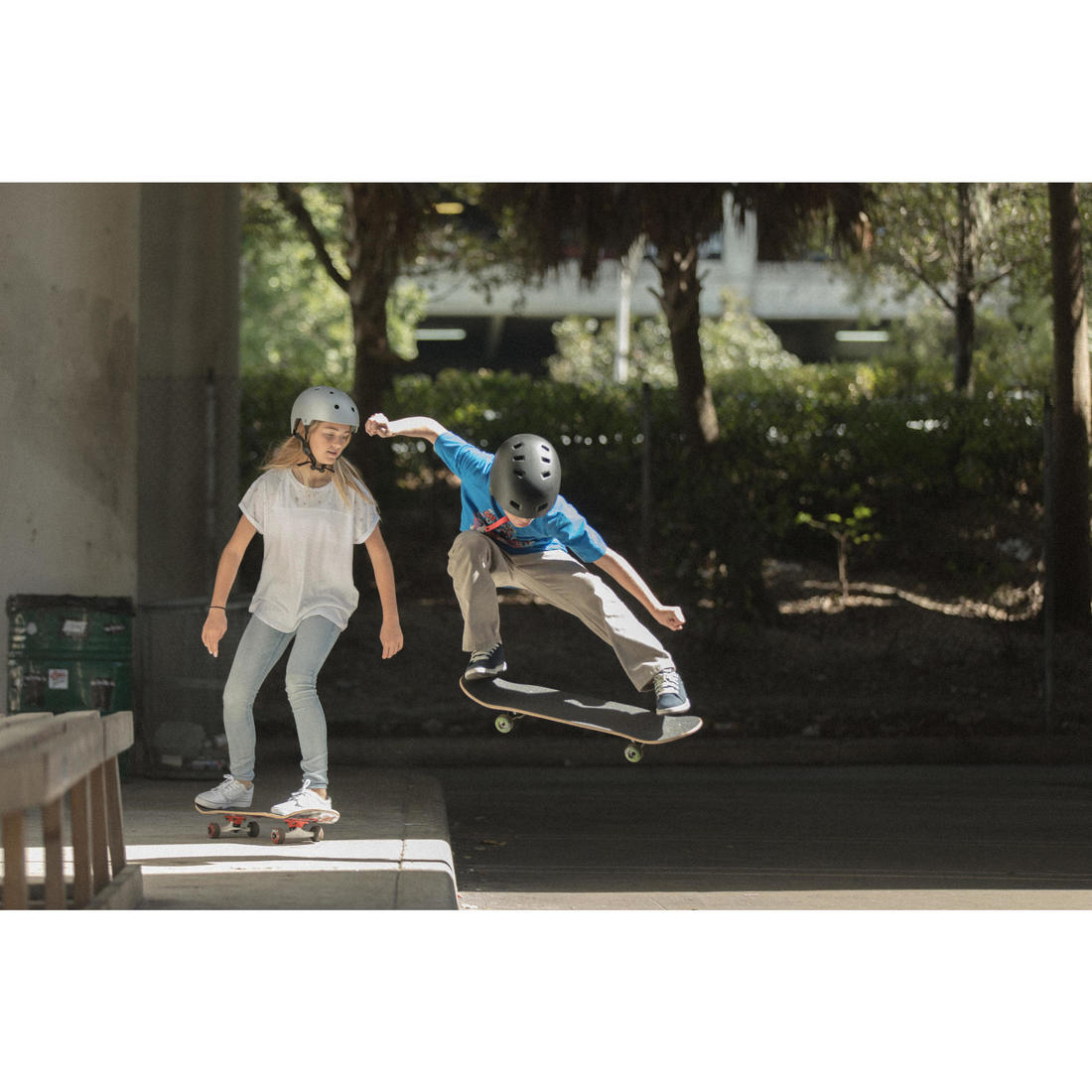 SKATE ENFANT MID500 WOLF VERT 8 A 12 ANS