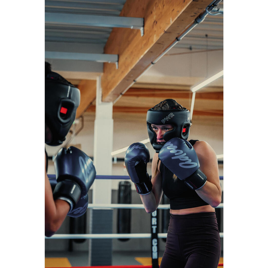 Gants de kick-boxing et muay-thaï, bleu