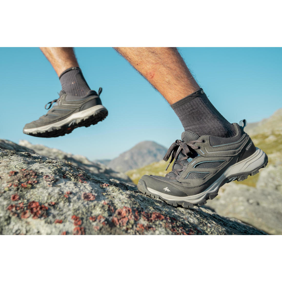 Chaussures de randonnée montagne, homme MH100 gris