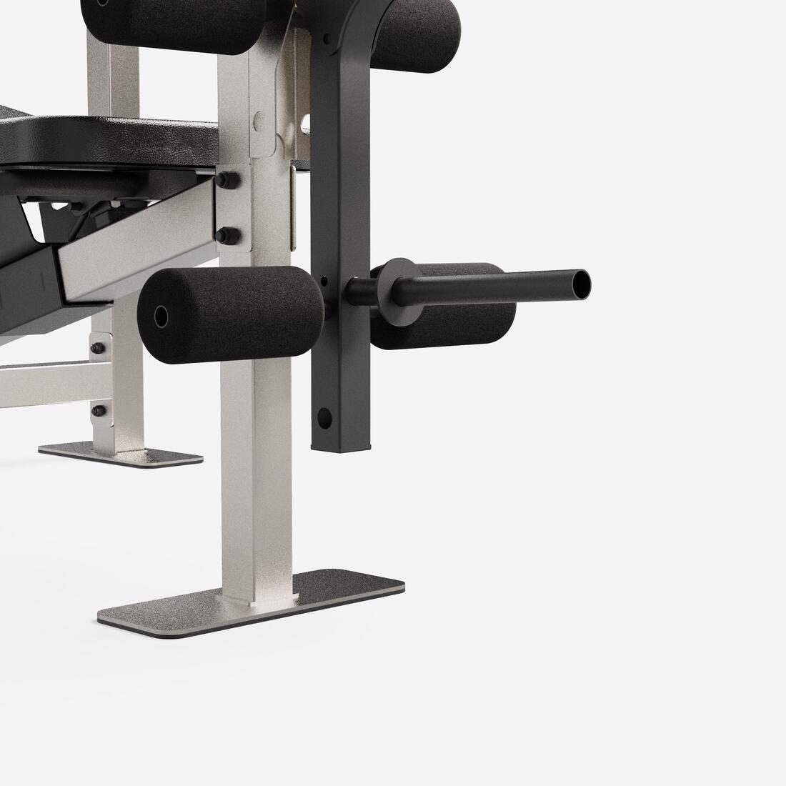 Banc de musculation avec chandelles avec station de biceps curl et de leg curl