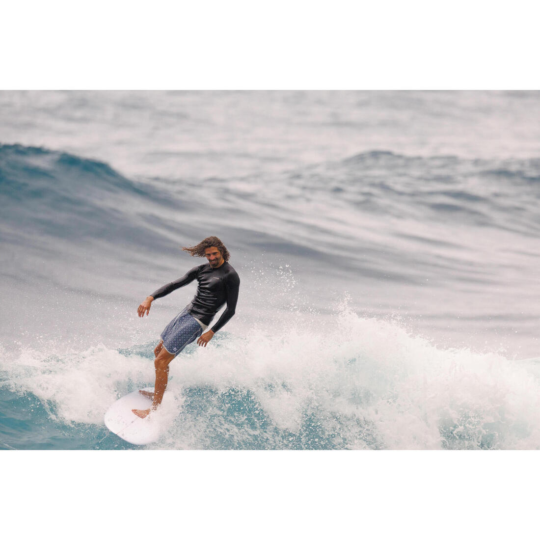 Boardshort surf 500 Long 18" Homme - Marin blue