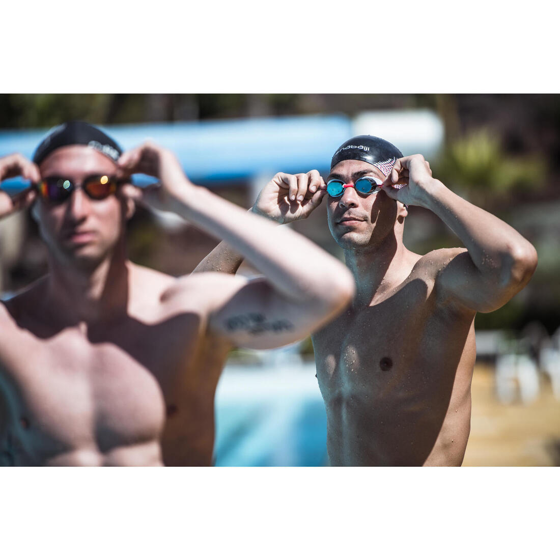 Lunettes de Natation SUEDOISES - Verres Miroir - Taille Unique - Noir Rouge