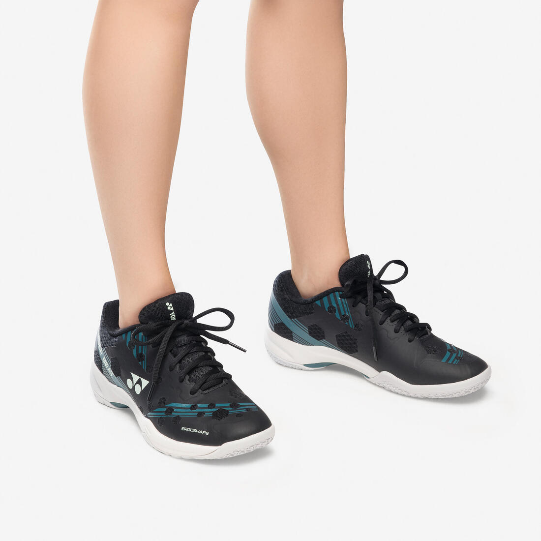 Chaussure de Badminton, PC Strider Beat Noire et Blanche