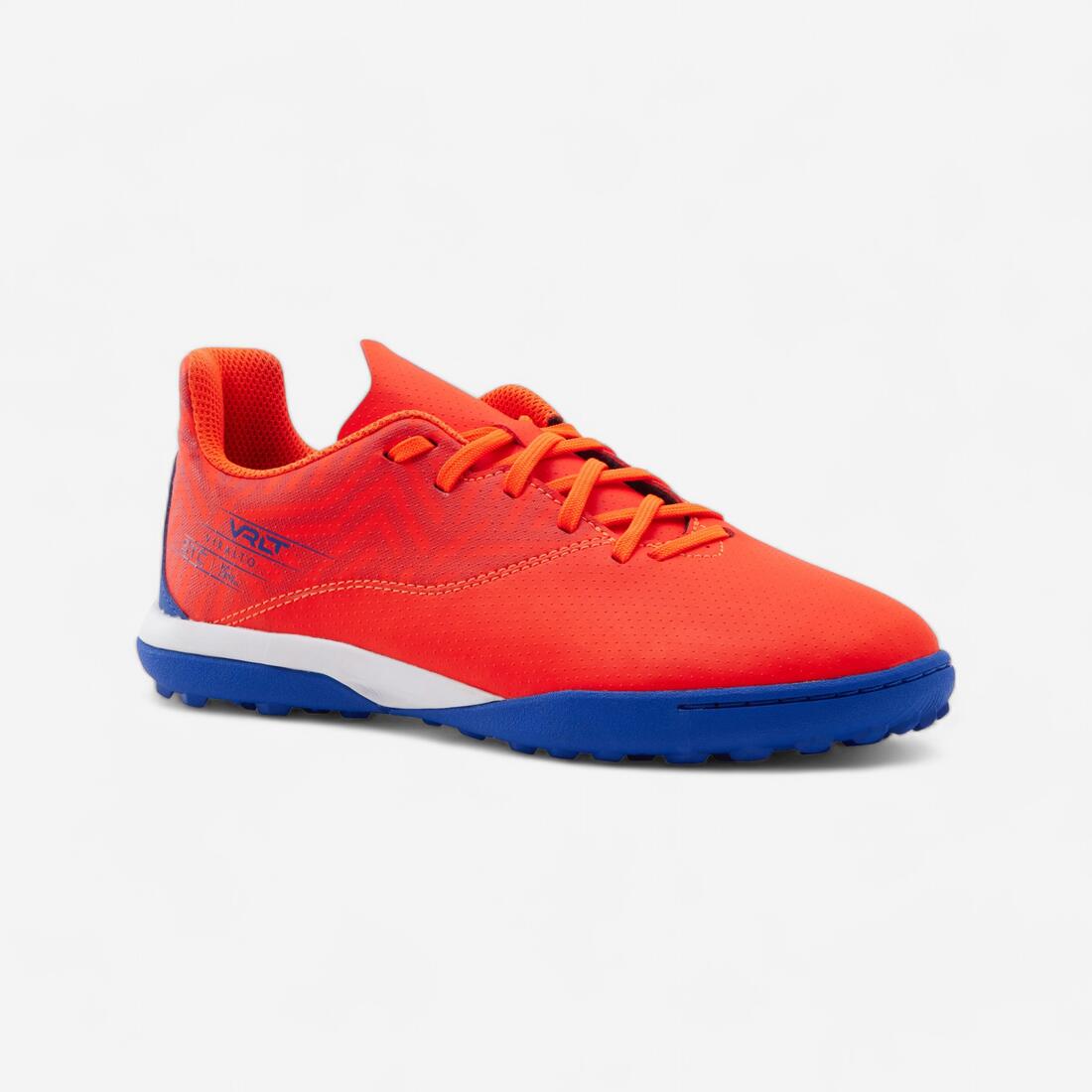 CHAUSSURES DE FOOTBALL ENFANT A LACETS VIRALTO I TURF TF ORANGE ET