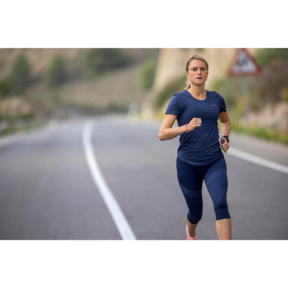 T-shirt running & trail sans couture femme - kiprun run 500 confort