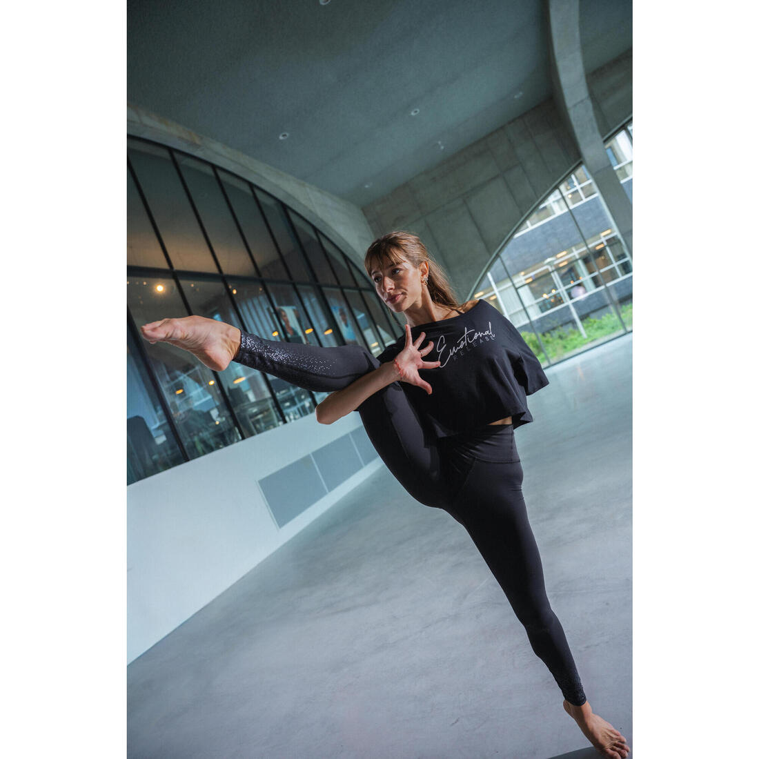 Legging de danse taille haute et ceinture plate femme
