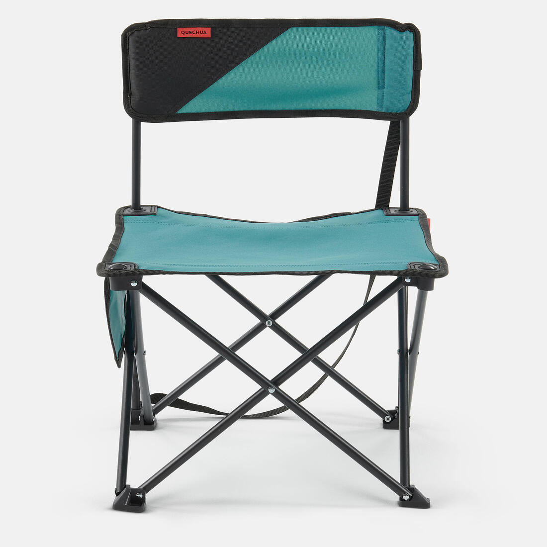 Chaise basse compacte de camping 100 bleue