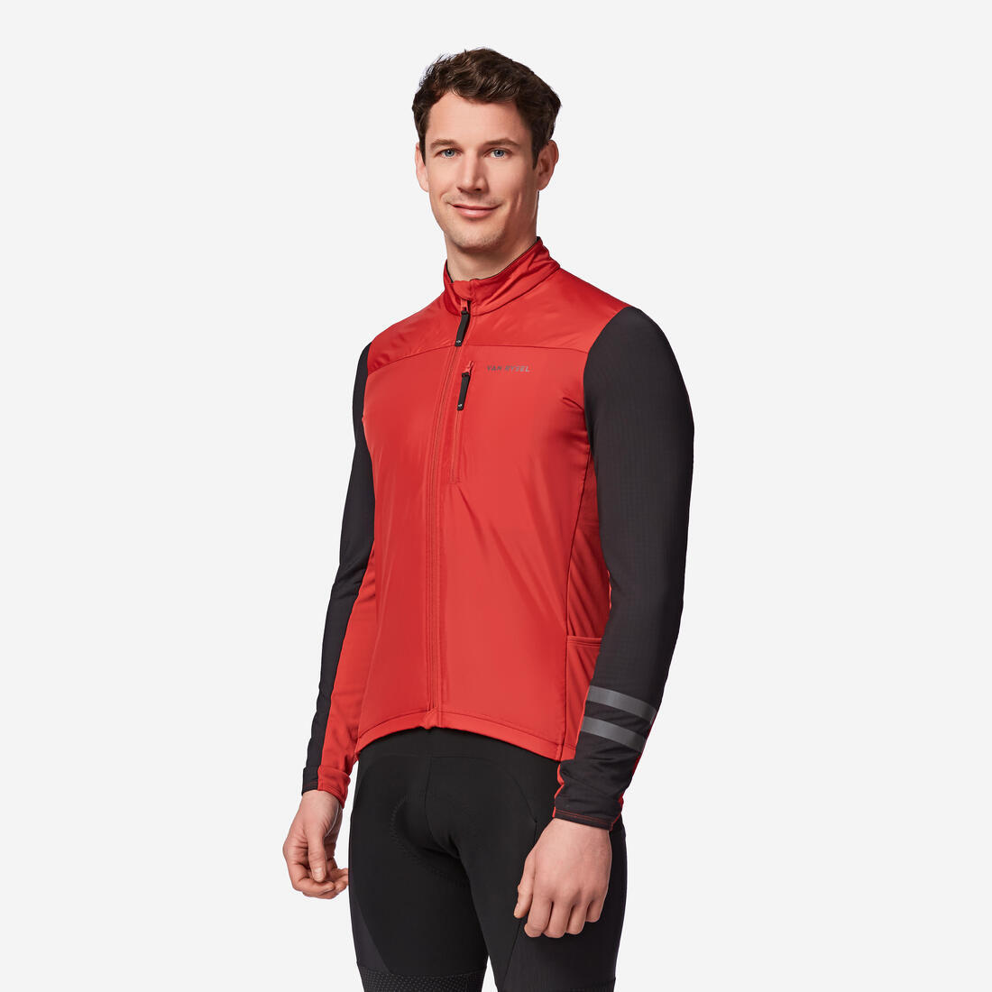 Maillot de vélo de route manches longues mi-saison homme, noir EDR