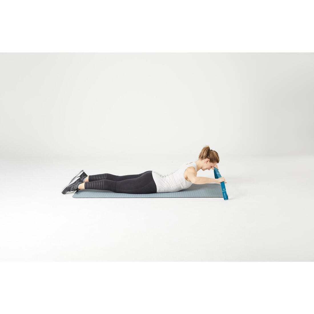 Bande élastique fitness résistance 7 kg textile - bleu marine