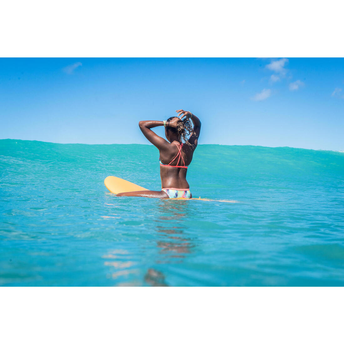 HAUT DE MAILLOT DE BAIN SURF FILLE BRASSIÈRE BONDI 500