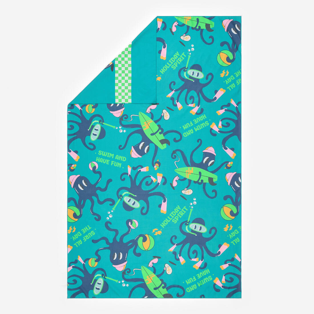 Serviette de bain microfibre compacte XL 110 x 175 cm, imprimé feuillage
