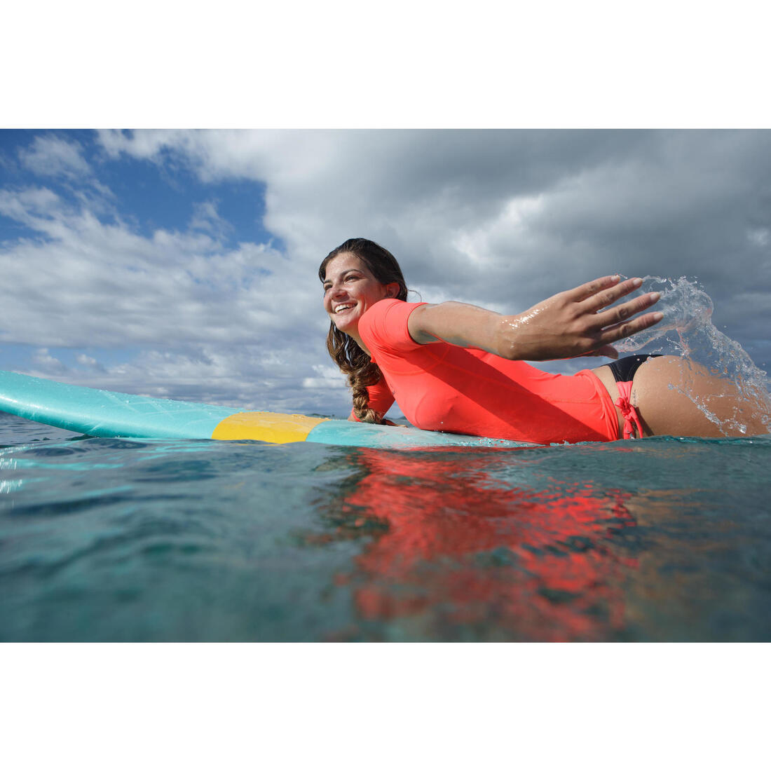 Tee shirt anti uv surf top 100 manches courtes femme