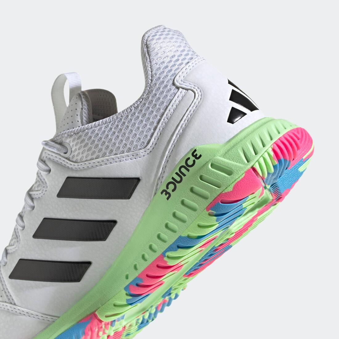Chaussure de handball Adulte -Adidas Court Flight blanc/jaune/bleu
