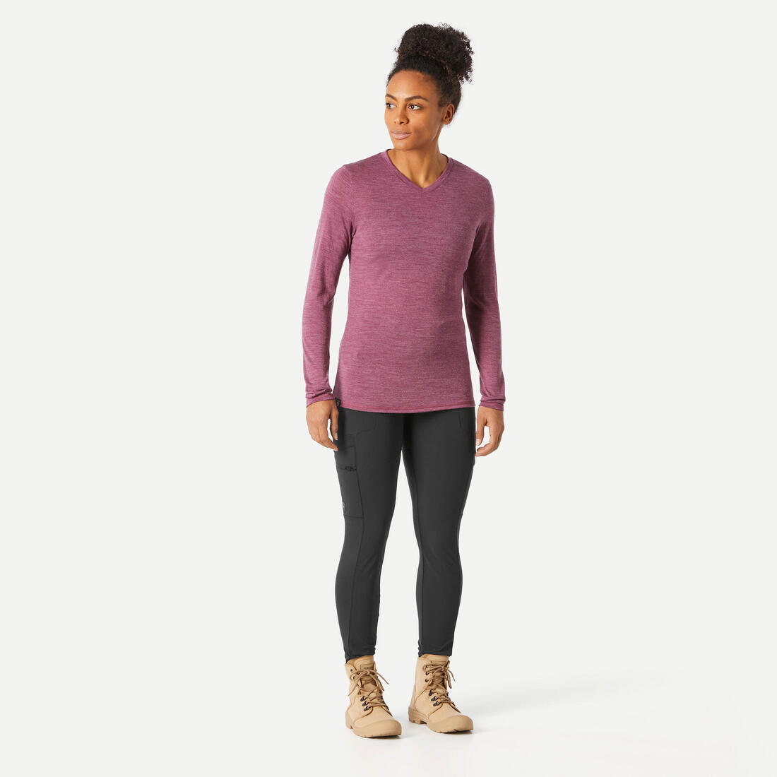 T-shirt laine mérinos de trek & voyage - femme - travel 500