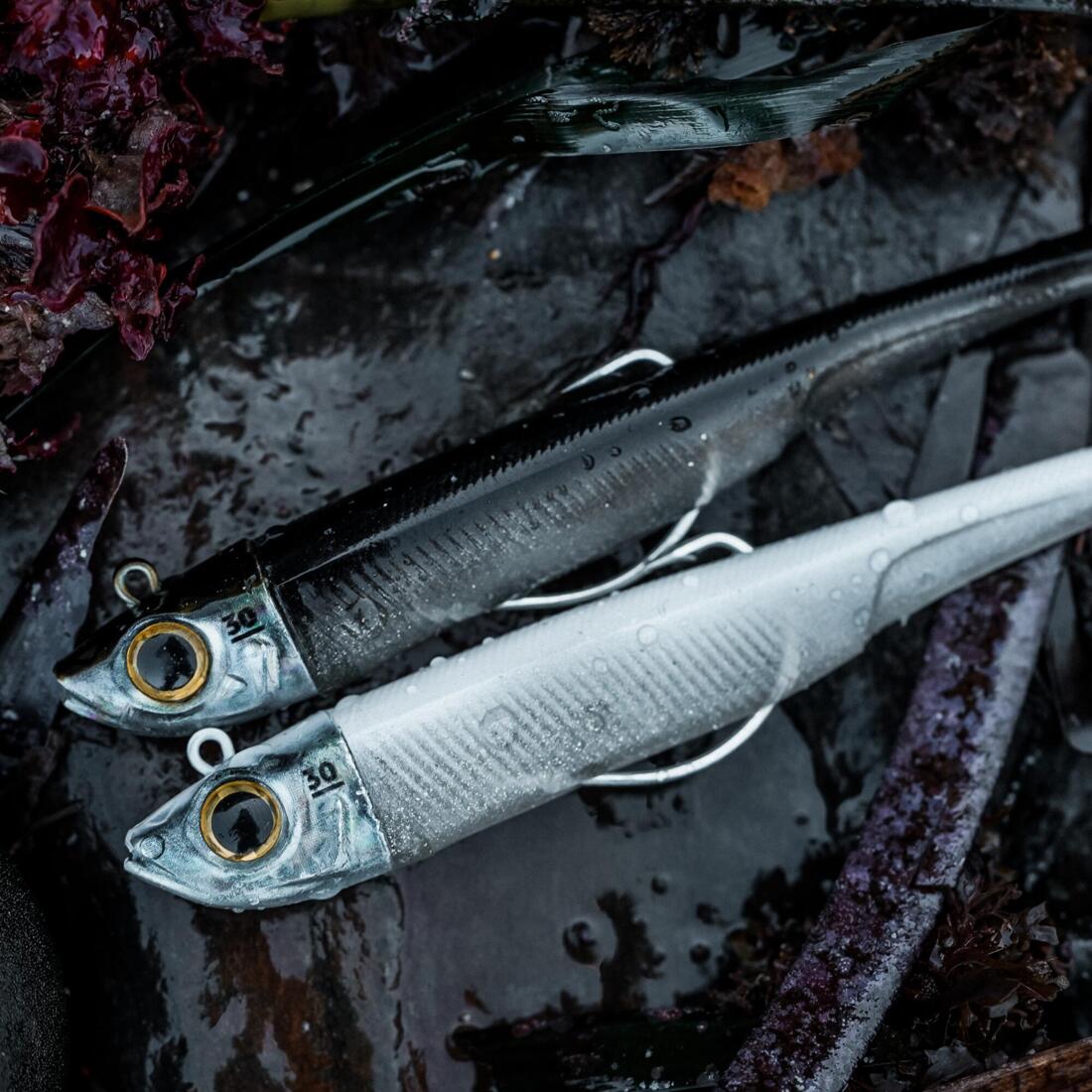 Combo leurres souples shad texan anchois ancho 90 12g ayu en mer