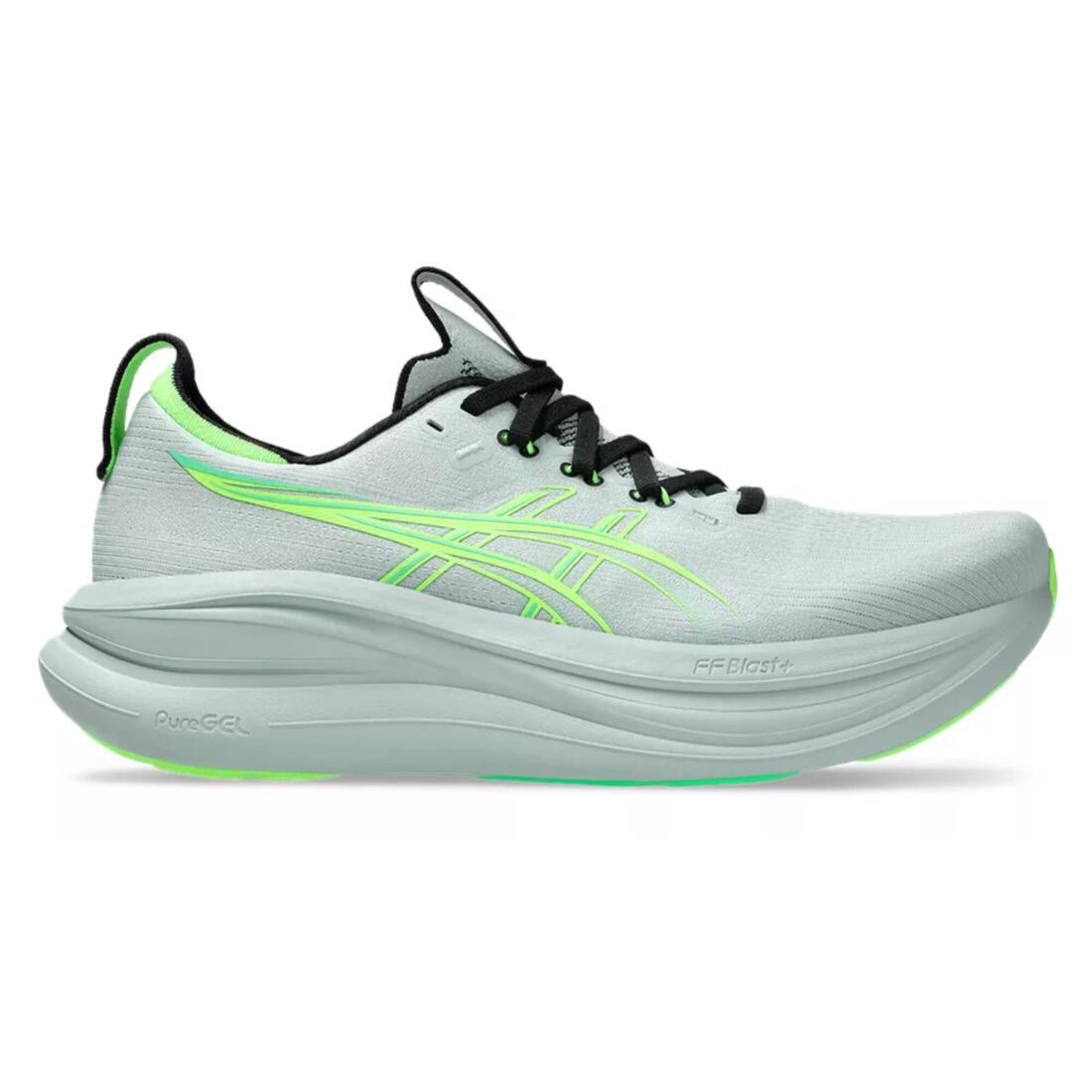 Chaussures de running Homme, Asics Gel Nimbus 28 gris et vert
