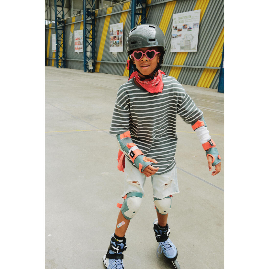 Set 3x2 protections roller trottinette skate enfant PLAY