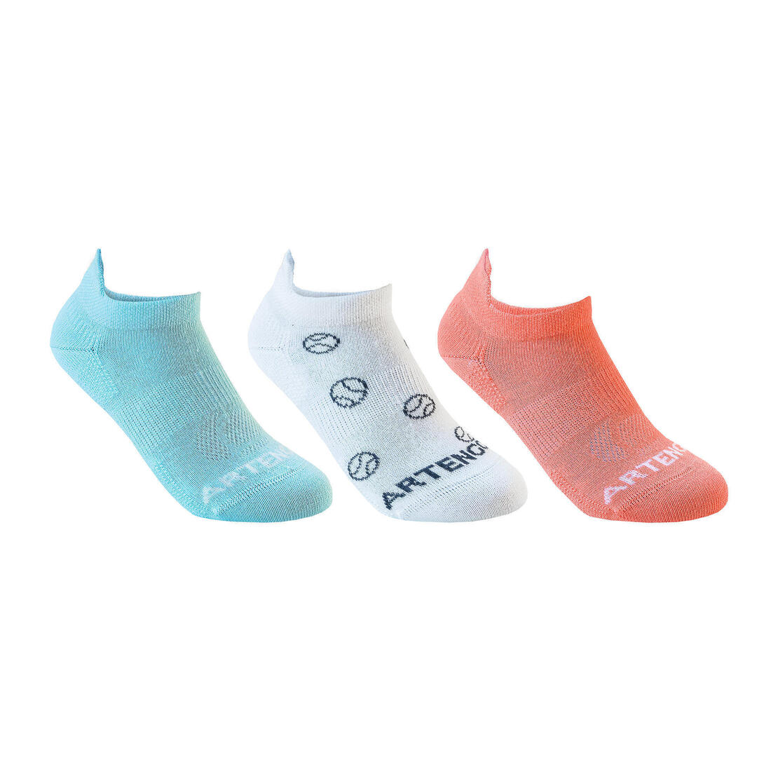 CHAUSSETTES TENNIS ENFANT BASSES ARTENGO RS 160 GRIS LOT DE 3