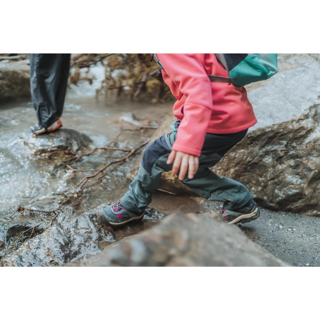 Chaussures imperméables de randonnée -crossrock mid bleues- enfant 28 au 34